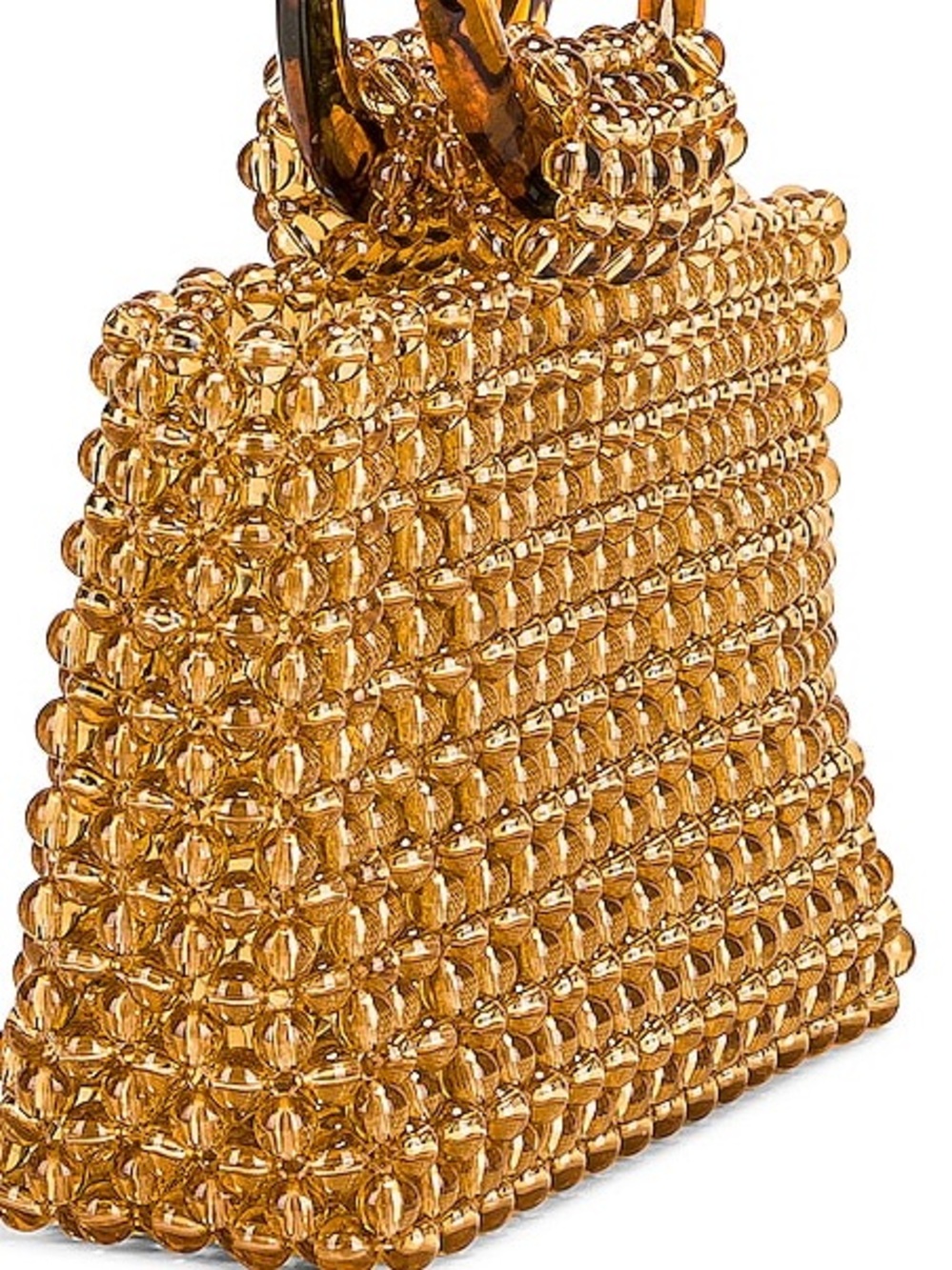 Beaded Amber Top-Handle Women's Bag